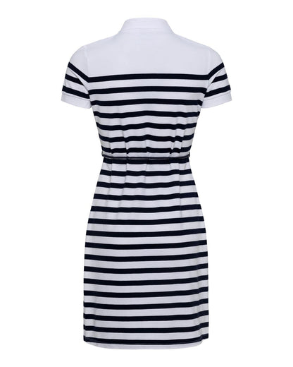 USPA Women's Stripe Relaxed Polo Dress Navy Iris