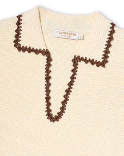 USPA Women's Dafne Sweater Polo Ivory