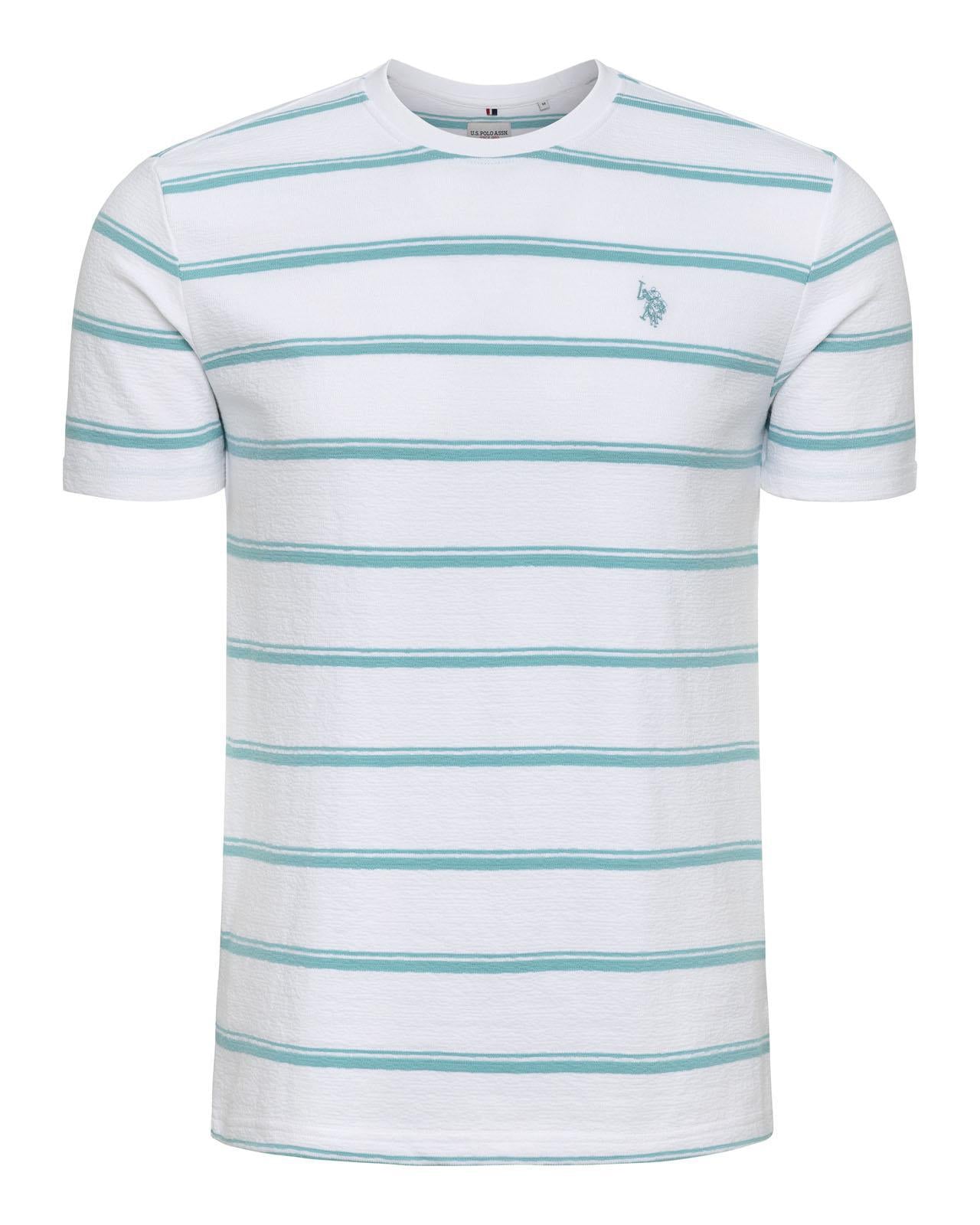 USPA Men's Terry Stripe Tee Bright White