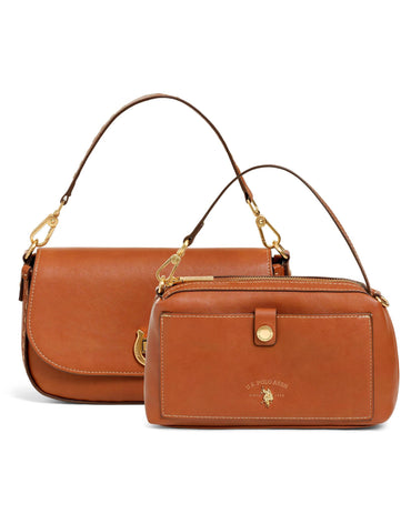 USPA Middleton Flap Crossbody Cognac