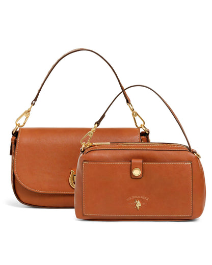 USPA Middleton Flap Crossbody Cognac