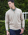 Men's Cashmere Quarter Zip Pullover Linen