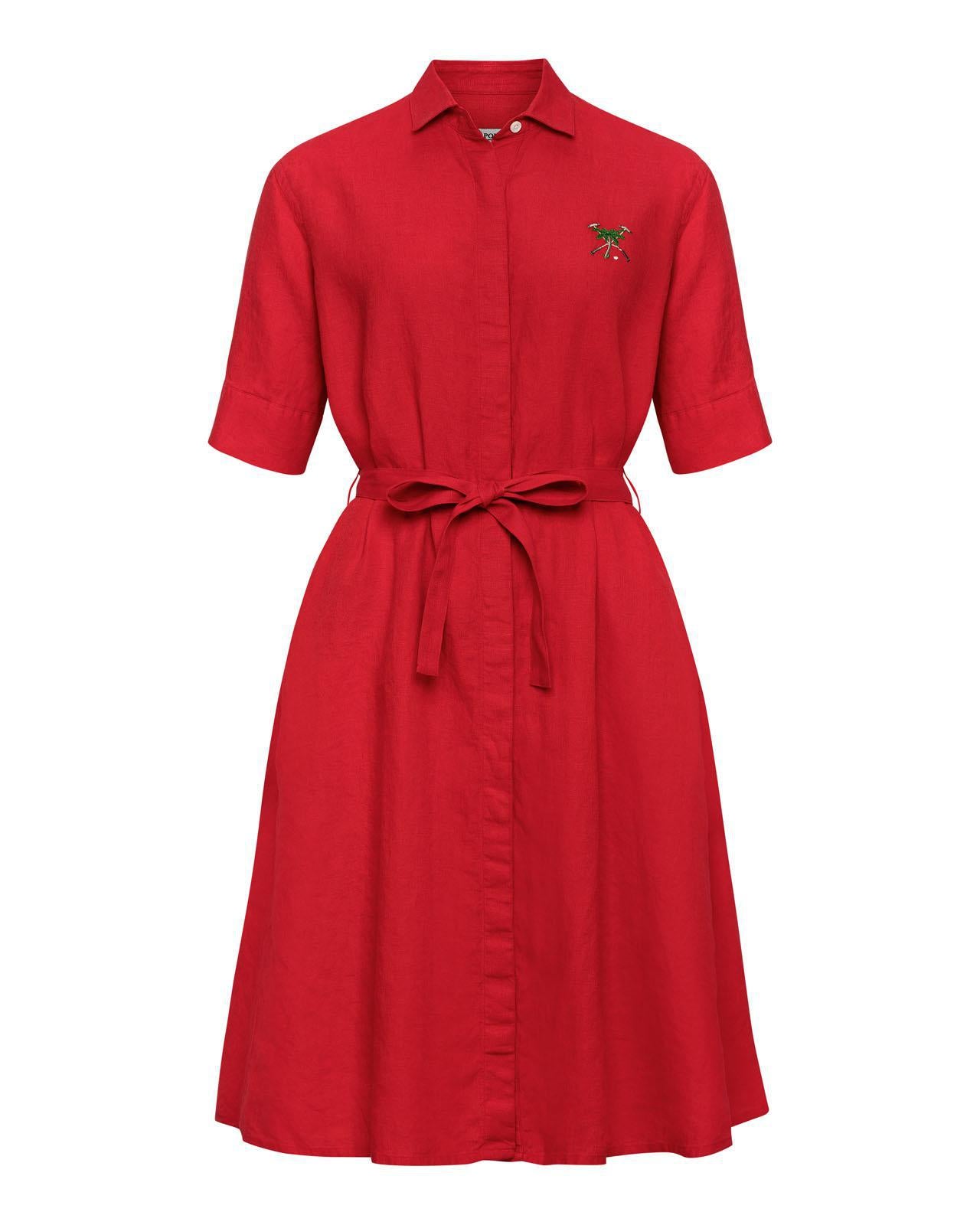 The Polo Club Women's Linen Dress Red