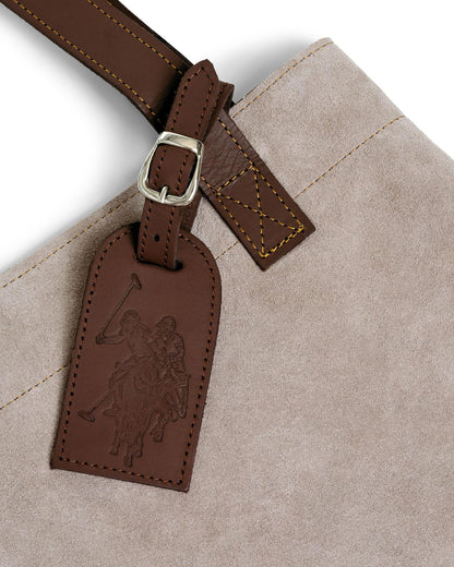 USPA Argentine Leather Tote Bag Large Vision/Taupe