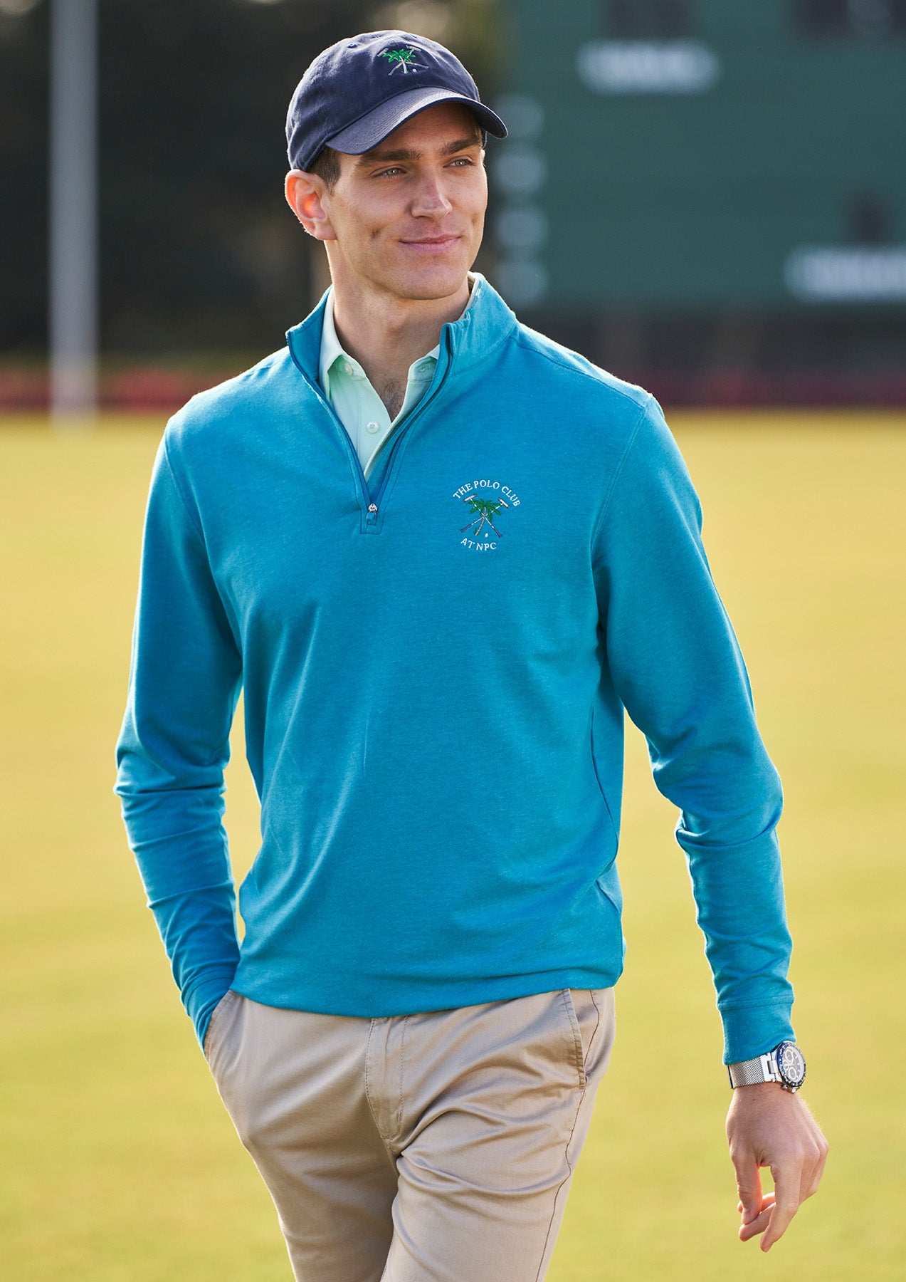 Men&#39;s Quarter Zip Pullover Bay Green