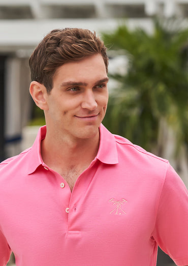 Men's Fine Mercerized Cotton Polo in Peppermint