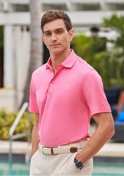 Men's Fine Mercerized Cotton Polo in Peppermint
