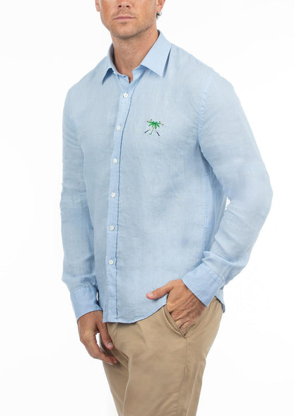 Men's Linen Woven Shirt Blue