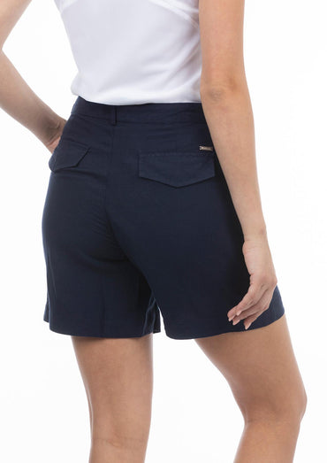 USPA Women's Linen Pleated Short Navy