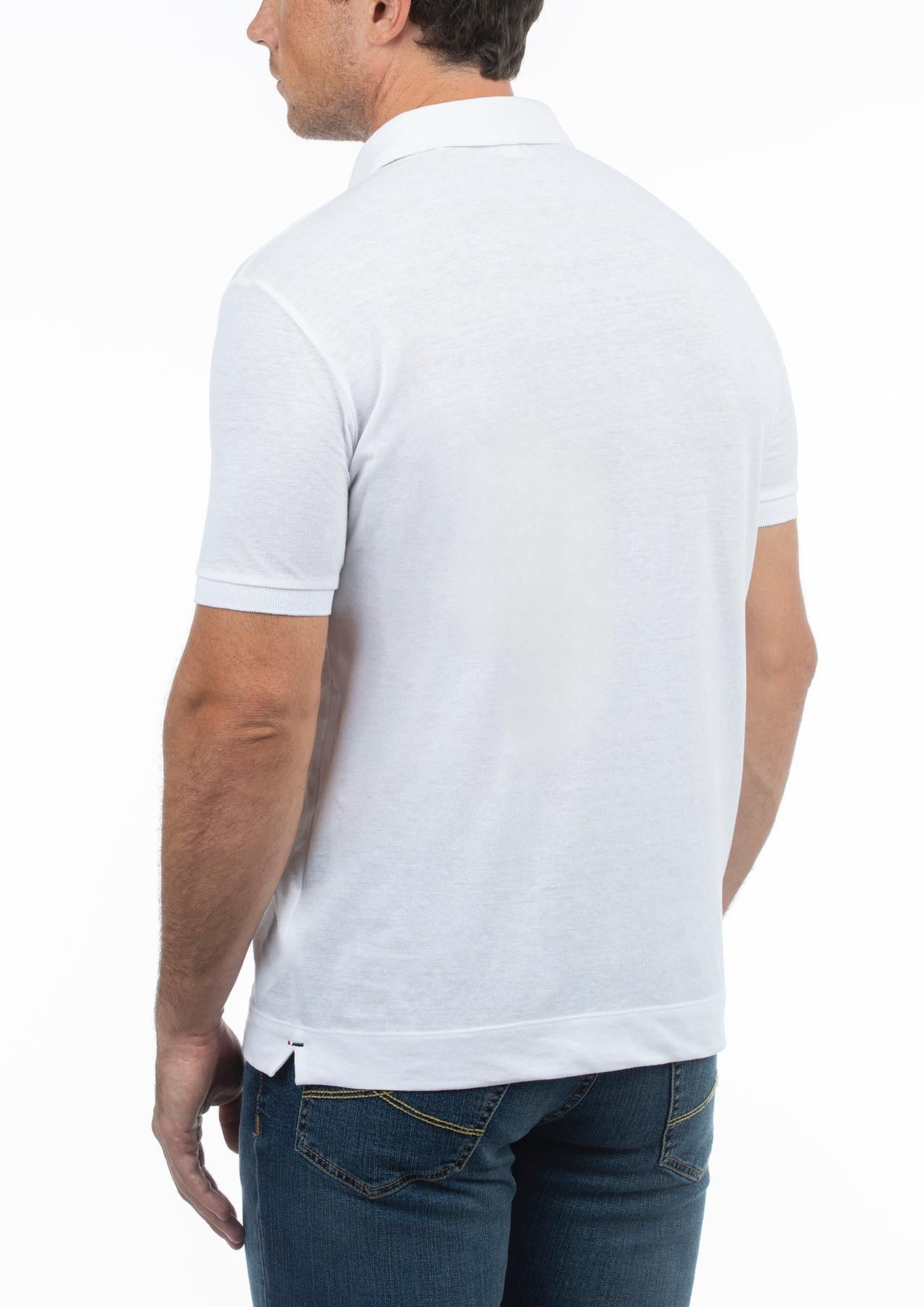 USPA Men&#39;s Linen Pique Polo White