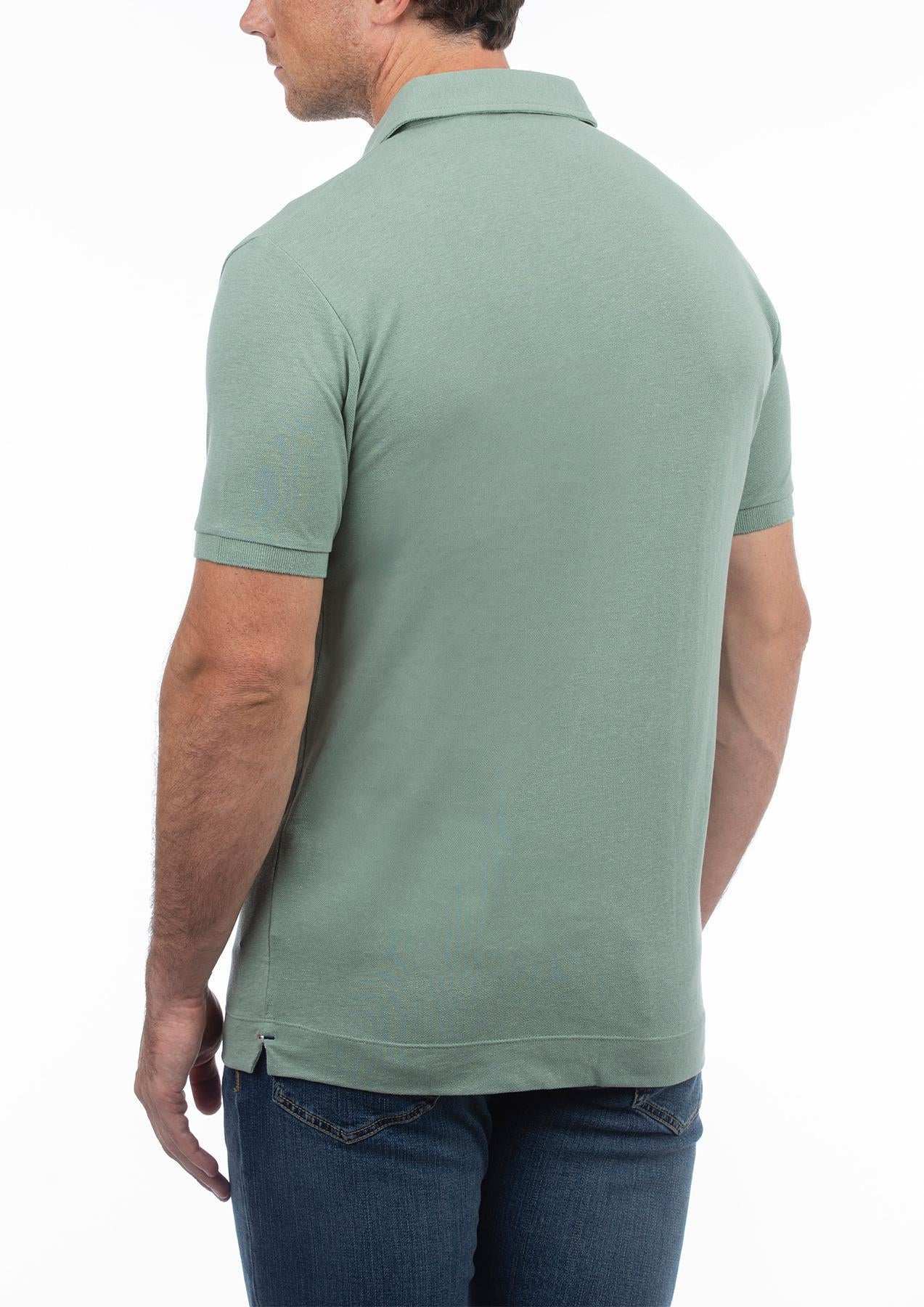 USPA Men&#39;s Linen Pique Polo Sage