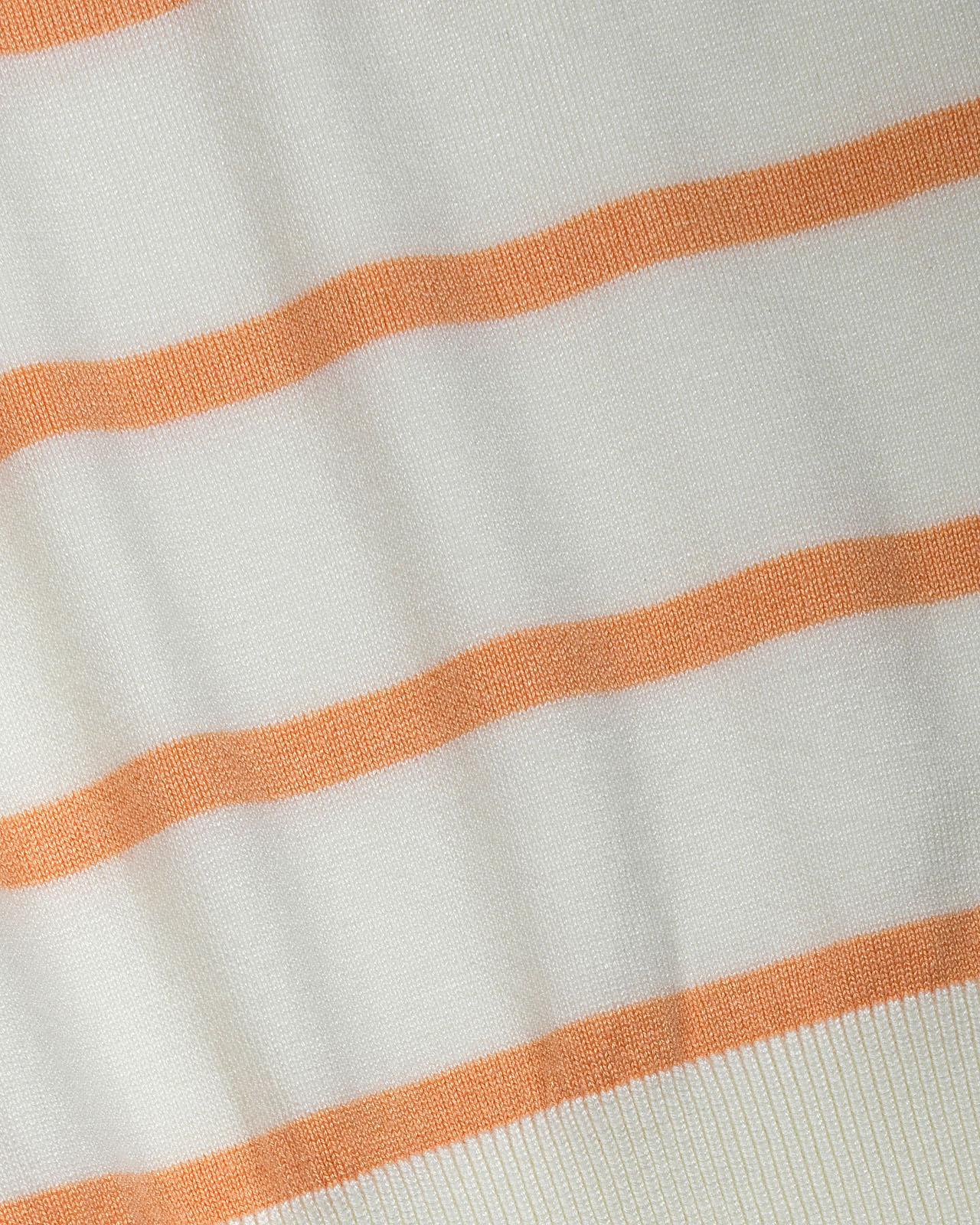 USPA Women's Colour Block Stripe SS Crew Neck Jumper Peach Nectar