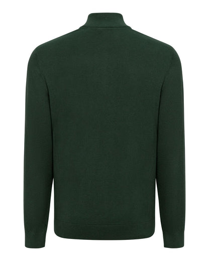 USPA Men's Knitted Cotton Rick Funnel 1/4 Zip Pine Needle