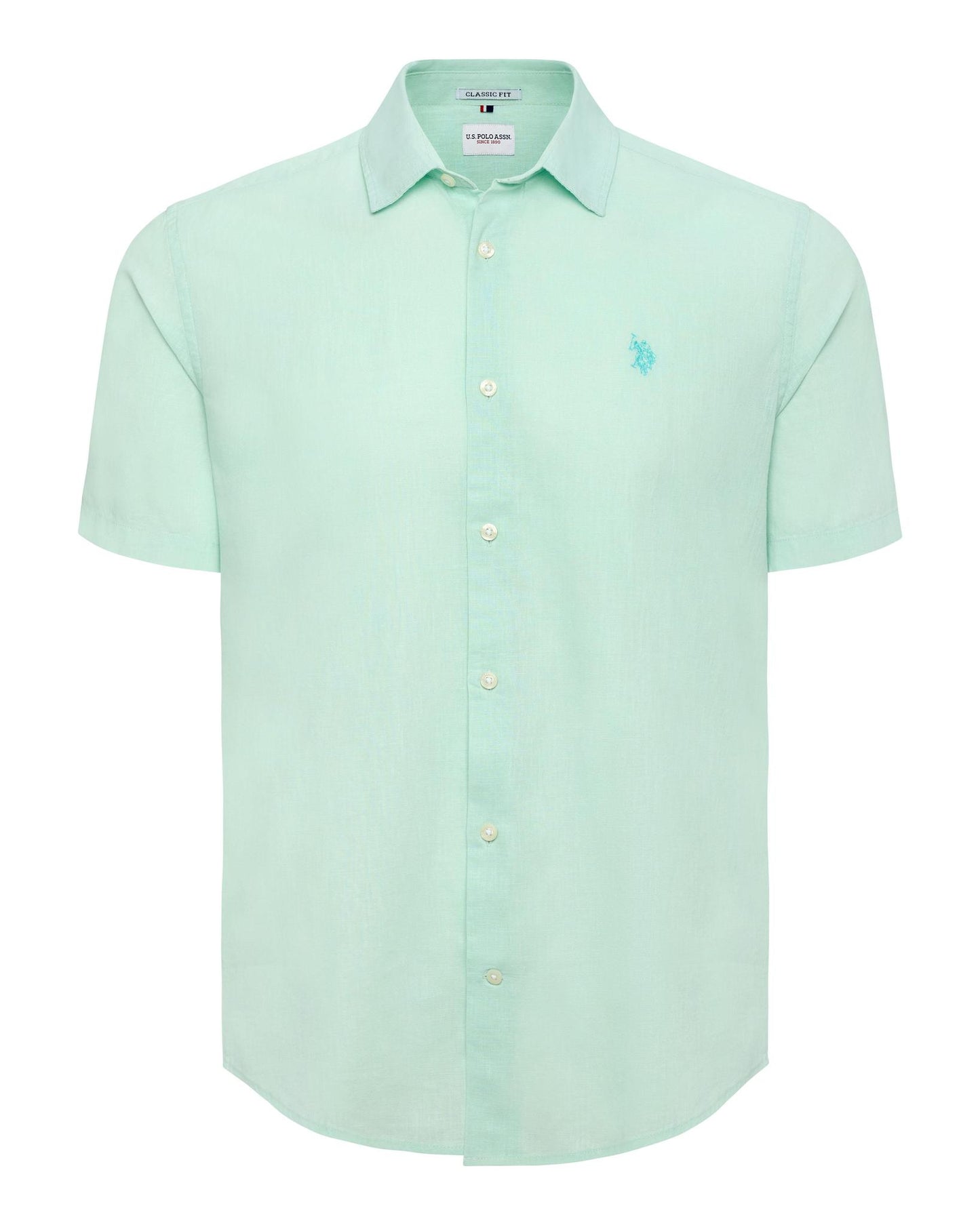 USPA Men's Linen Blend SS Shirt Honeydew