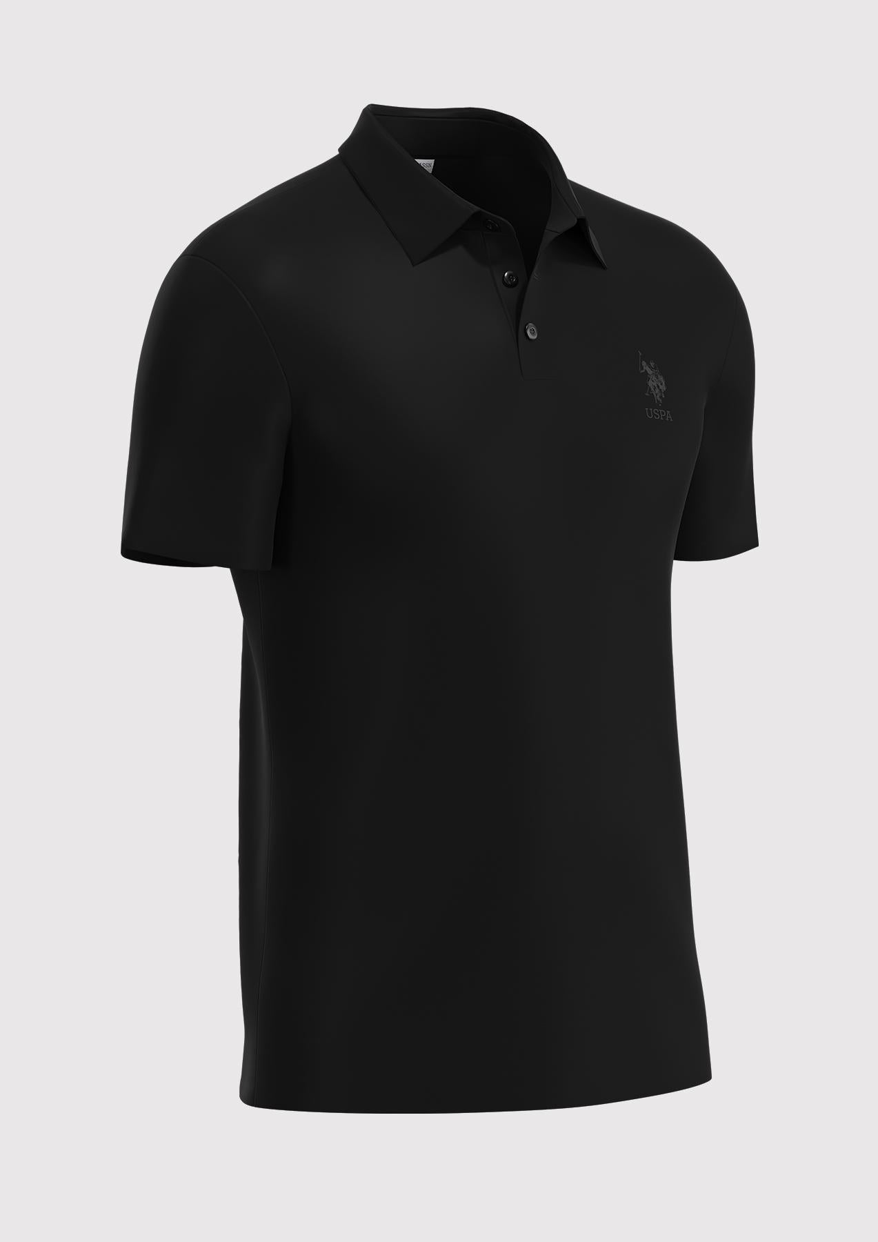 USPA Sport Men's Technical Stretch Polo Black