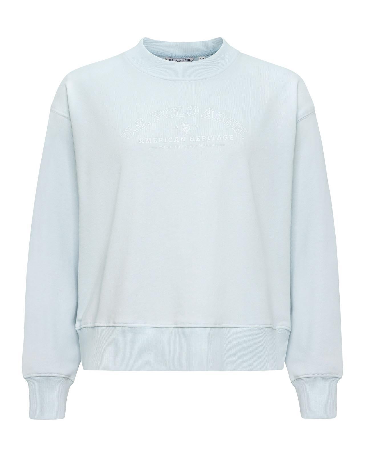 USPA Women's Arc Graphic LB Crew Sweat Ballad Blue