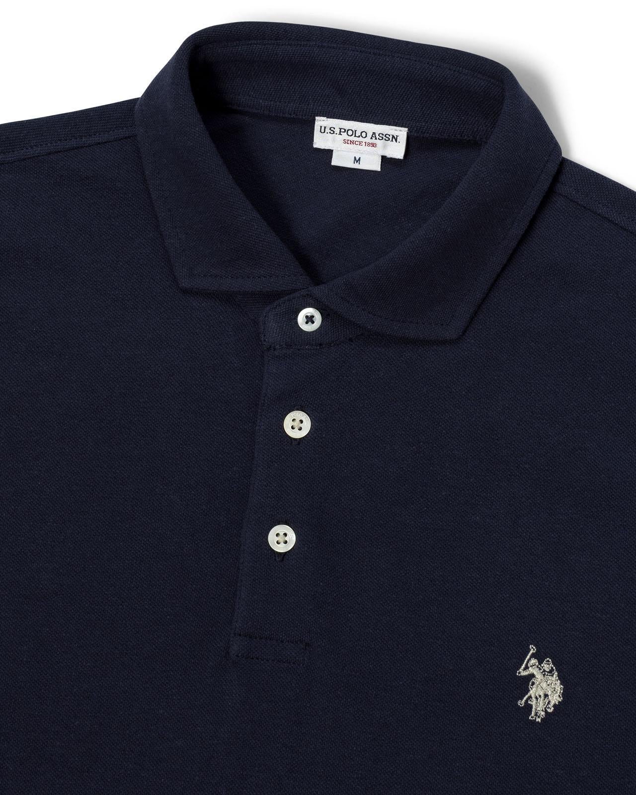 USPA Men's Linen Pique Polo Navy