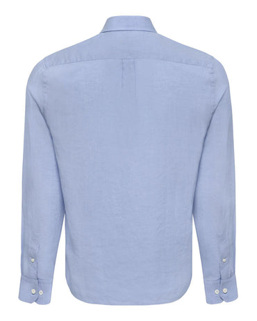 The Polo Club Men's Linen Woven Shirt Blue