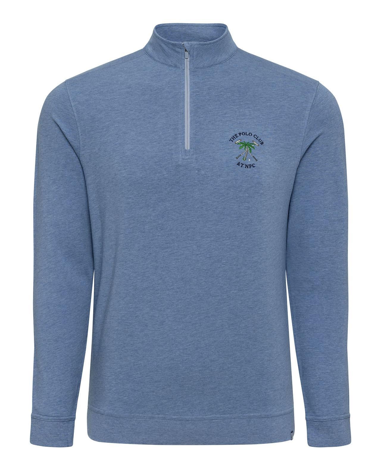 The Polo Club Men's Quarter Zip Pullover Chambray Blue