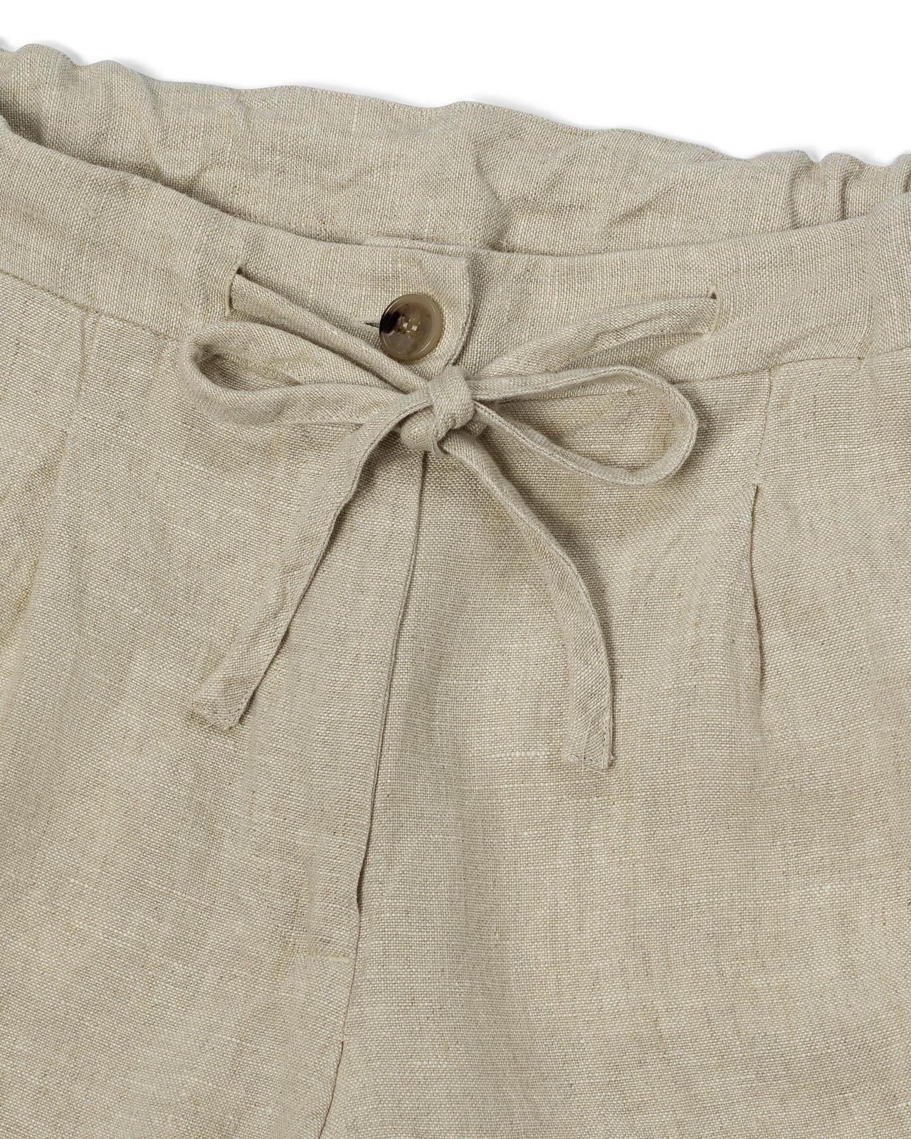 The Polo Club Women's Wide Leg Linen Pant Natural
