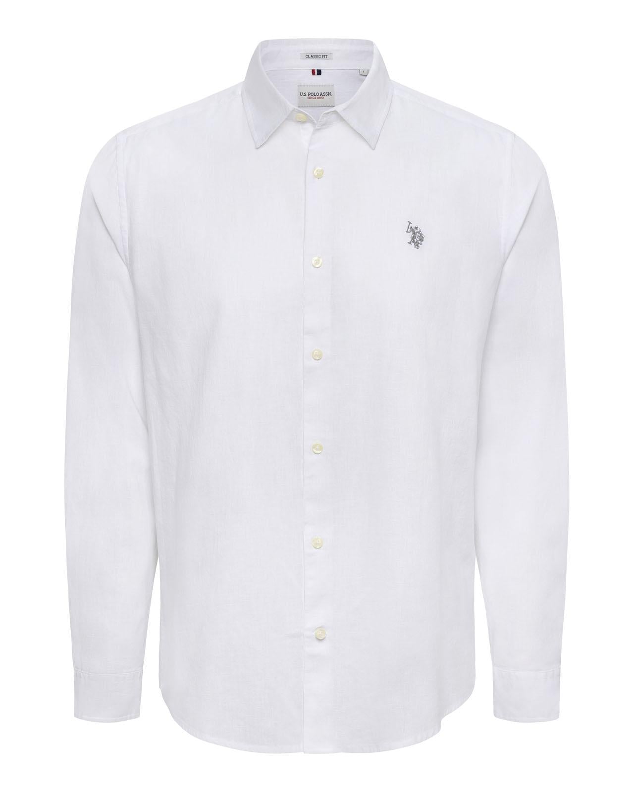 USPA Men's Linen Blend LS Shirt Harbour Mist