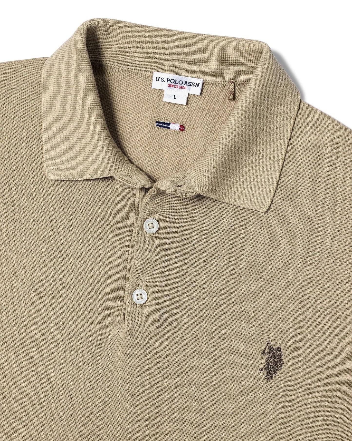 USPA Men's Wail Polo Knit SS Tan