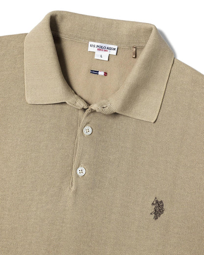 USPA Men's Wail Polo Knit SS Tan