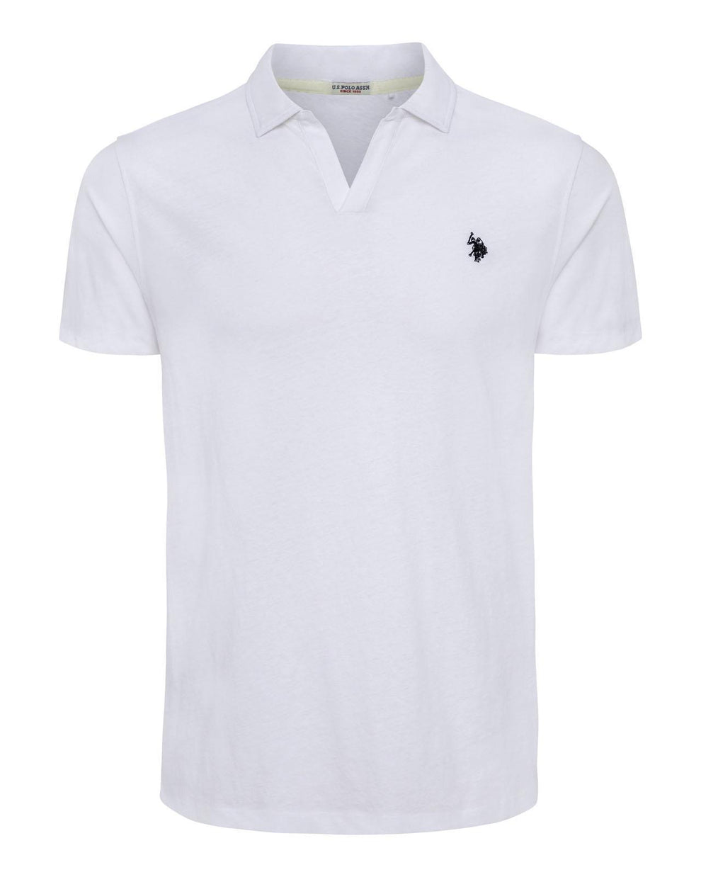 USPA Men's Johnny Collar Linen Polo White – USPA Shop