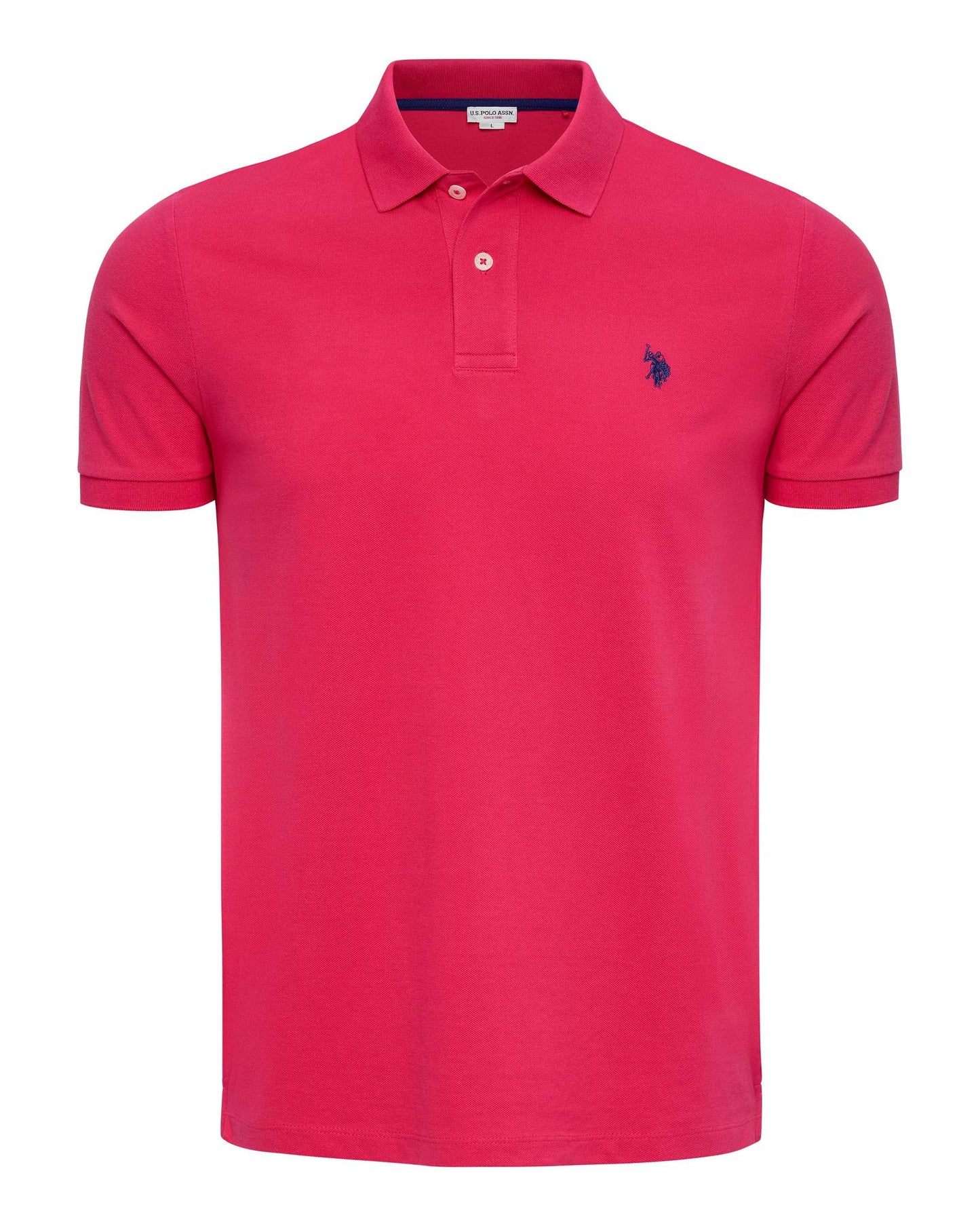 USPA Men's SS Vibrant Pique Polo Fuchsia