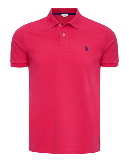 USPA Men's SS Vibrant Pique Polo Fuchsia