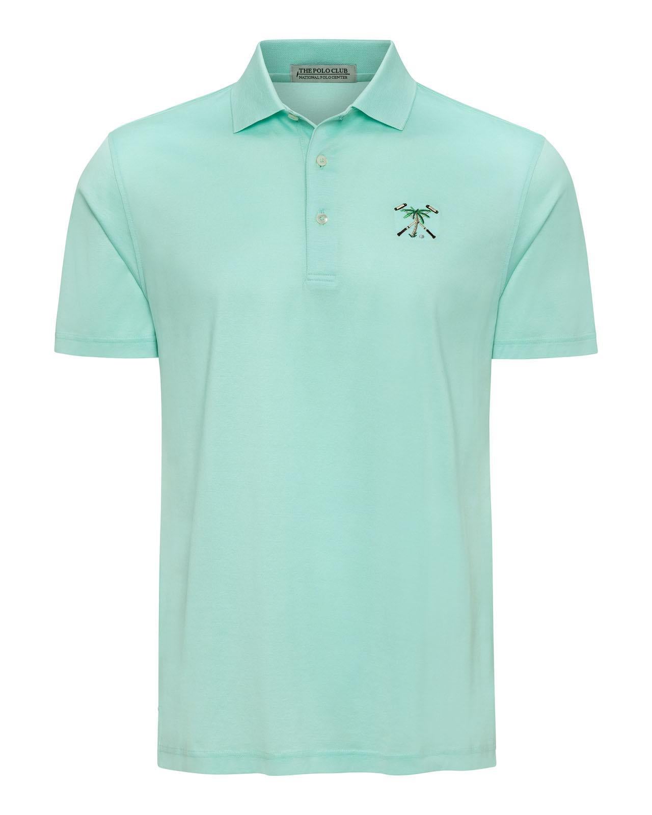 Men's Fine Mercerized Cotton Polo Mist w/ Multi-Color Logo