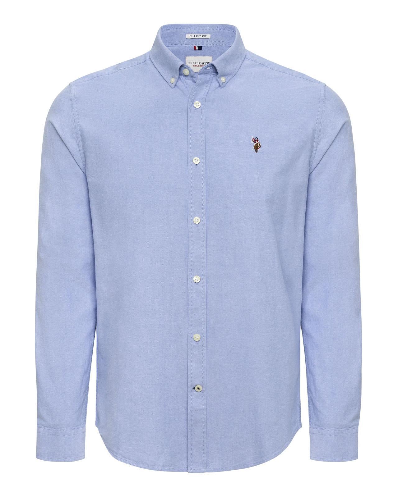 USPA Men's Peached Oxford LS Shirt Blue Yonder