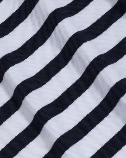 USPA Women's Stripe Relaxed Polo Dress Navy Iris