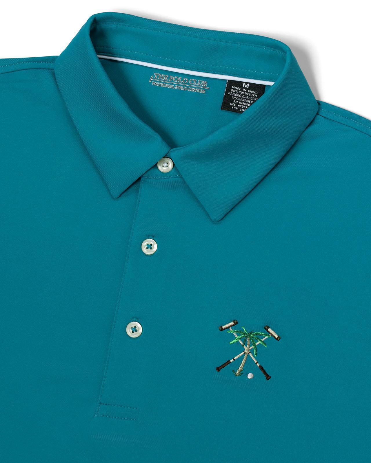 The Polo Club Men's Micropoly Performance Polo Teal