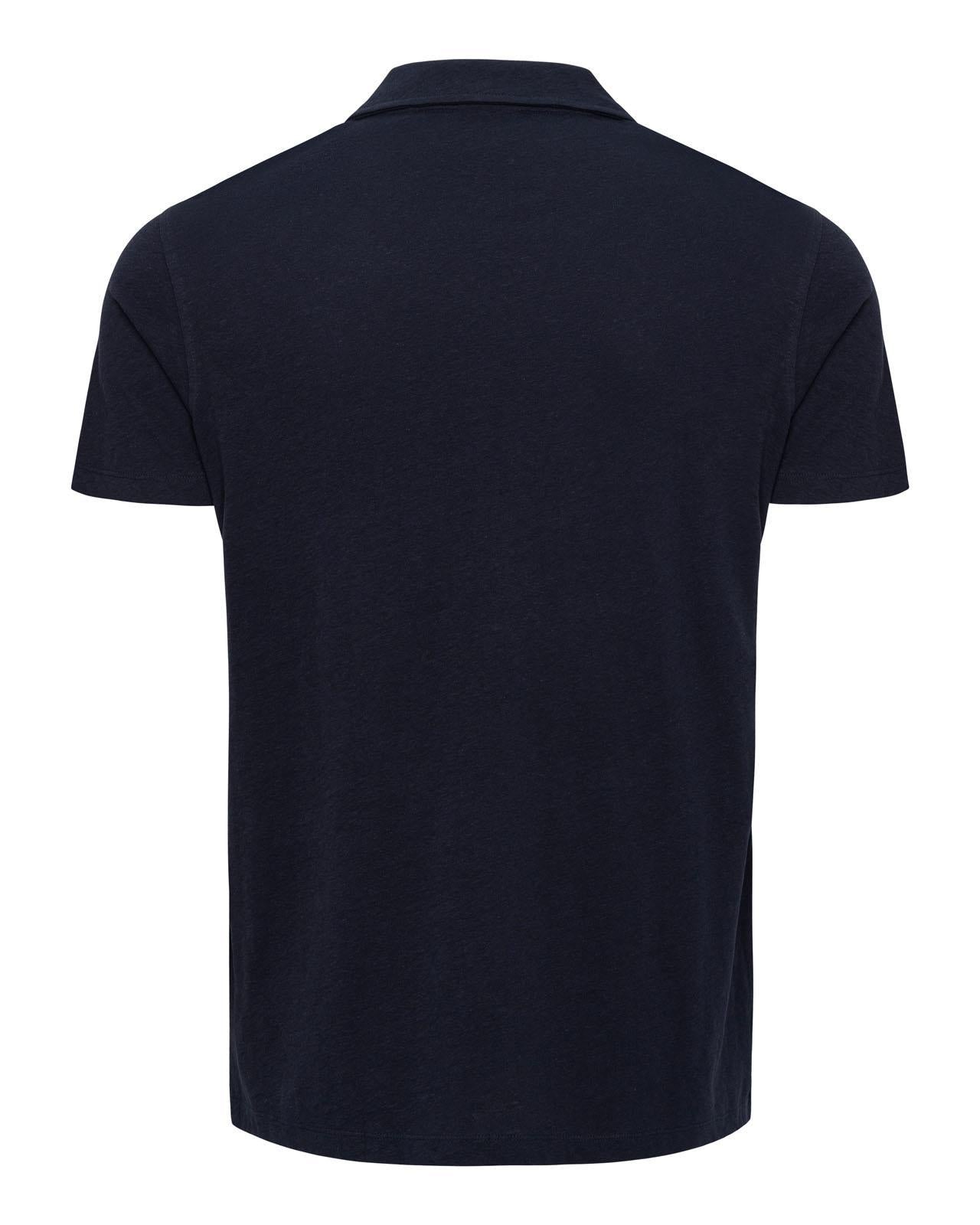 USPA Men's Johnny Collar Linen Polo Navy