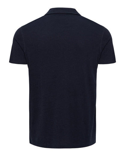 USPA Men's Johnny Collar Linen Polo Navy