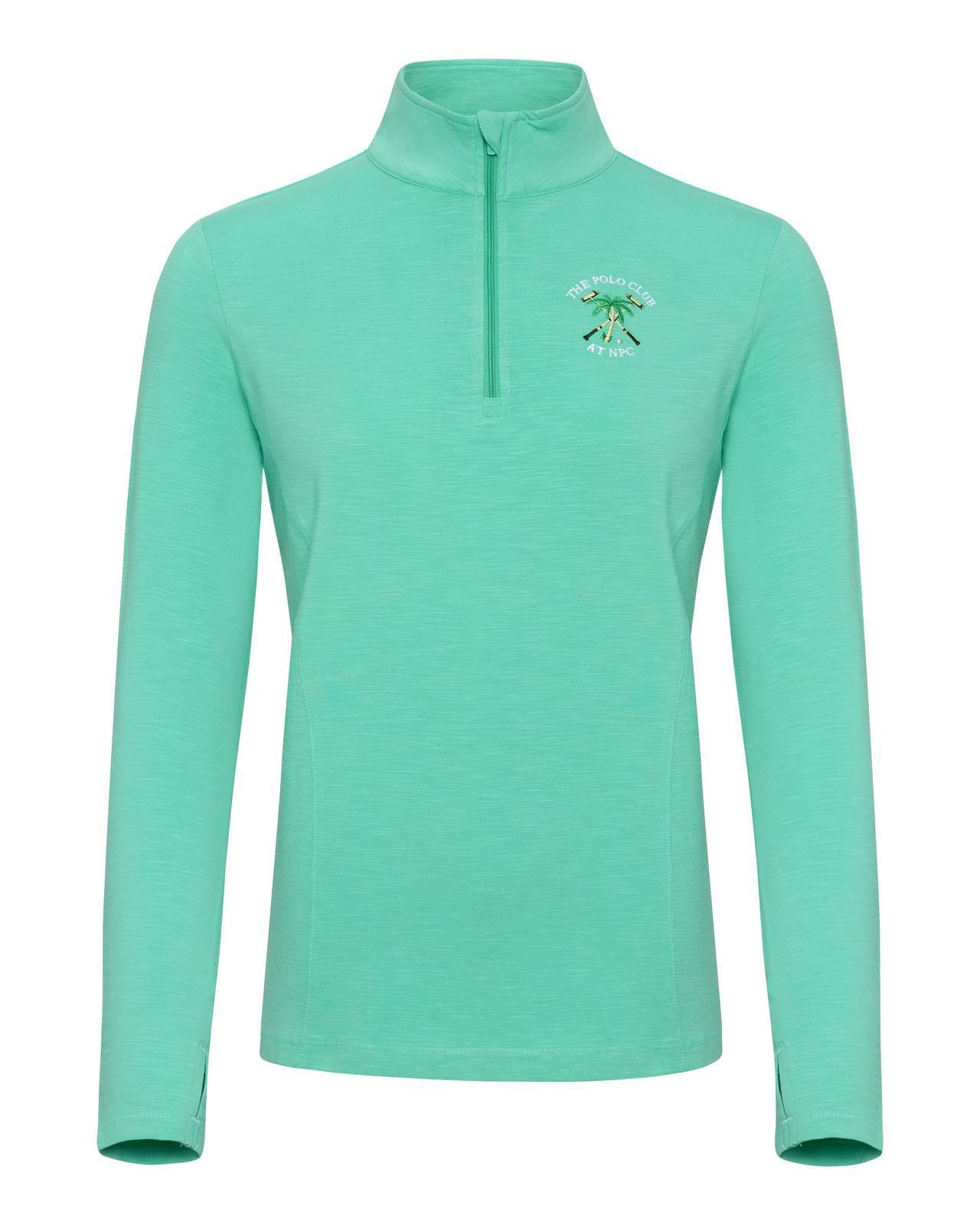 The Polo Club Women's Quarter Zip Pullover Sea Green