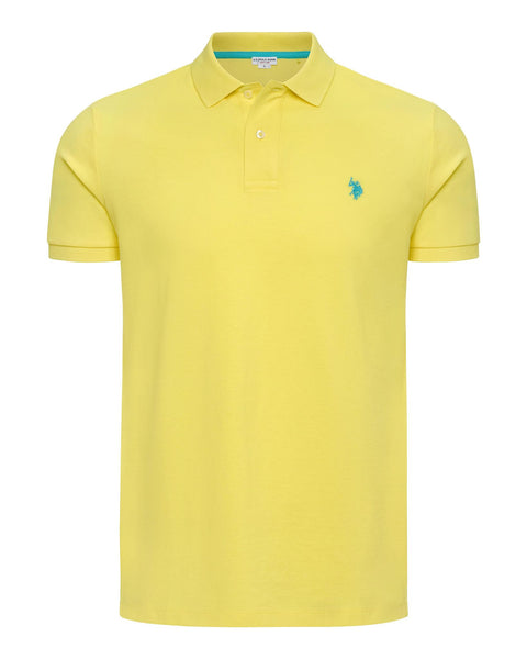 USPA Men's SS Vibrant Pique Polo Yellow – USPA Shop