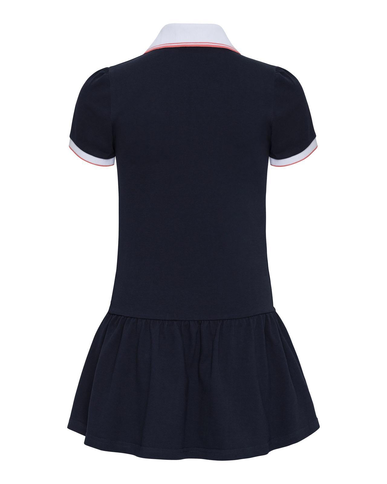 USPA Girls Fril Skirt Polo Dress Navy Iris