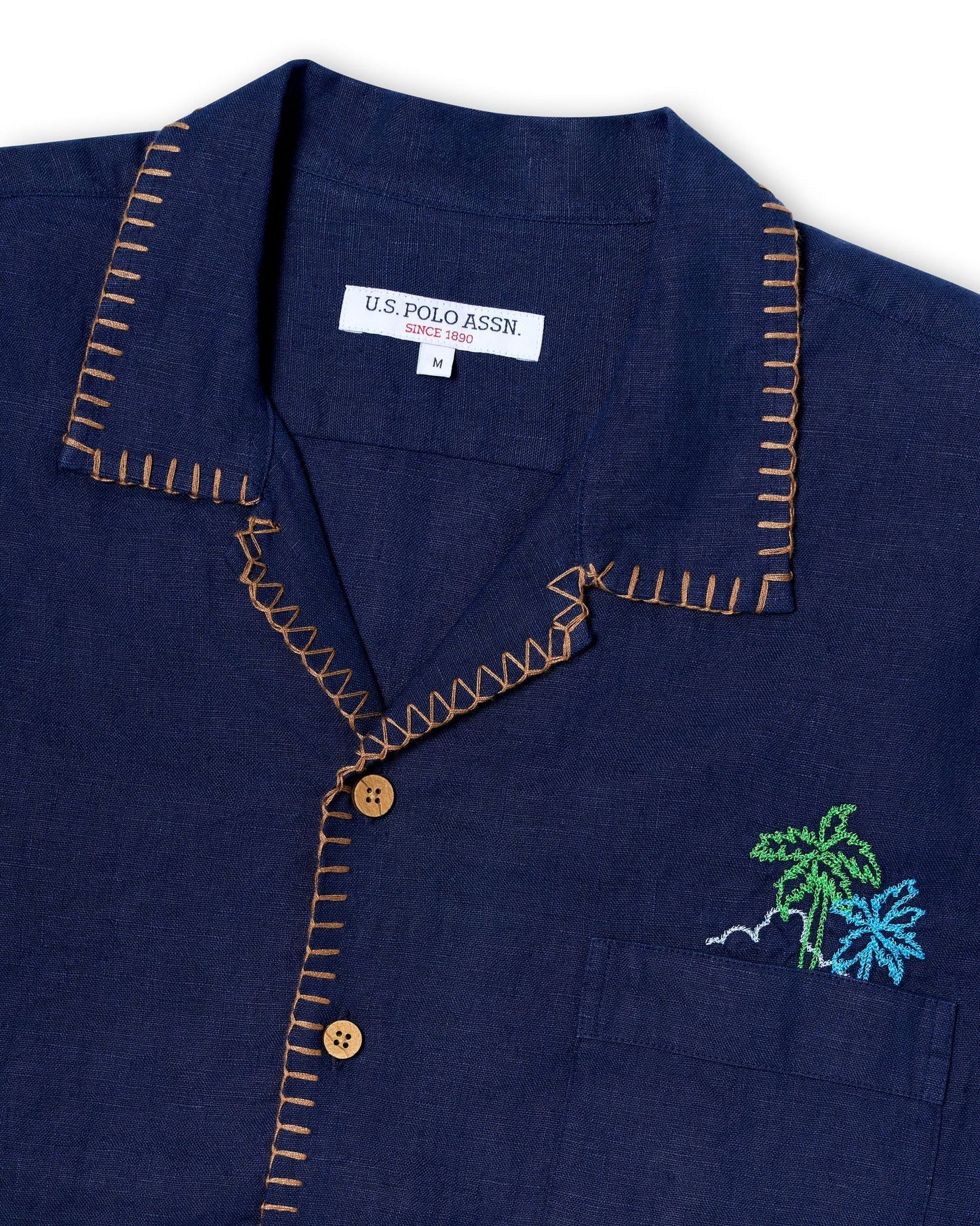 USPA Men's Cabana Embroidered Shirt Navy