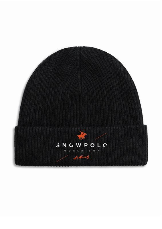 USPA x St. Moritz Snow Polo Cashmere Wool Beanie Black