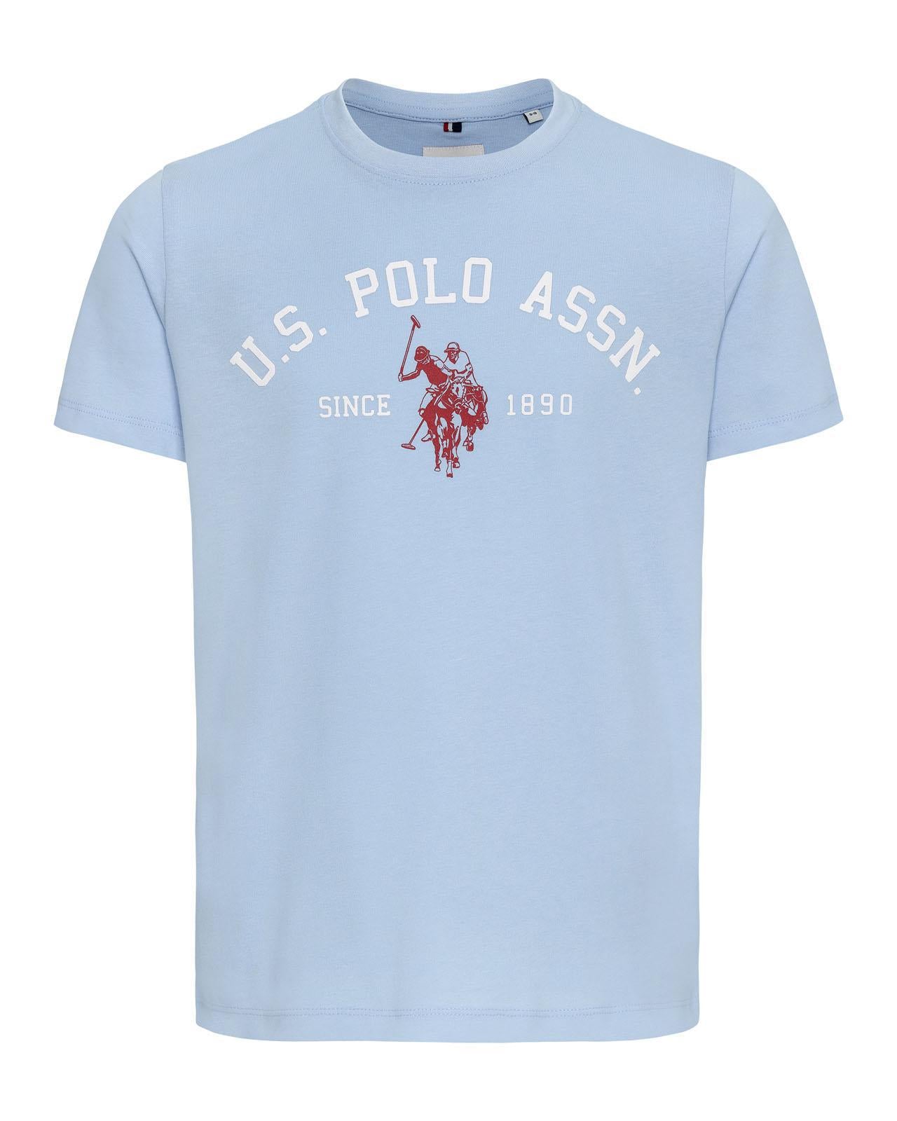 USPA Boys Signature Arch Print T-Shirt Chambray Blue