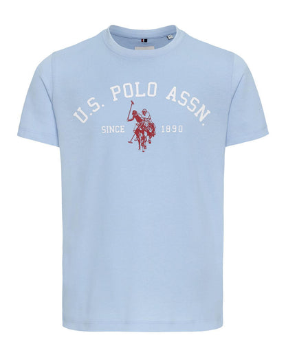 USPA Boys Signature Arch Print T-Shirt Chambray Blue