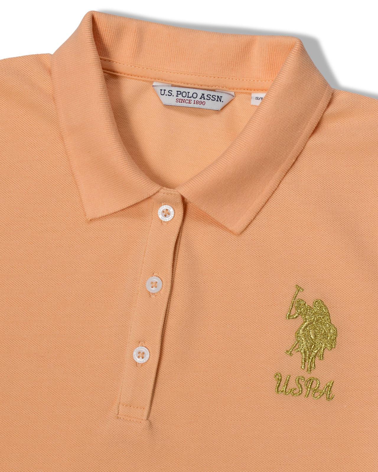 USPA Women's Gold Player 3 Polo Peach Nectar