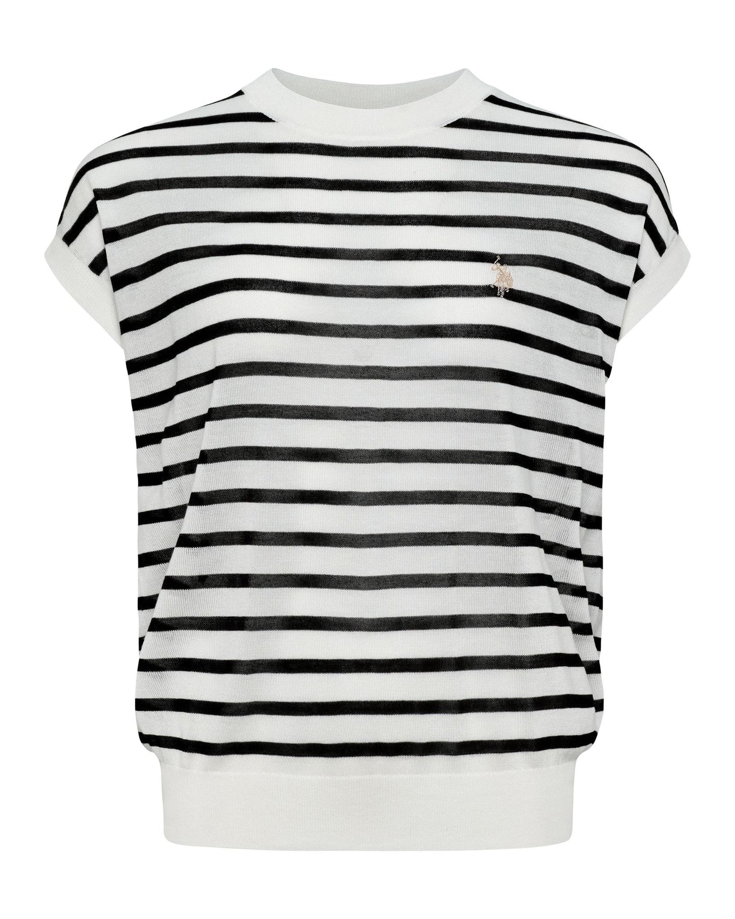 USPA Women's Fiona Stripe Sweater Tee Ivory