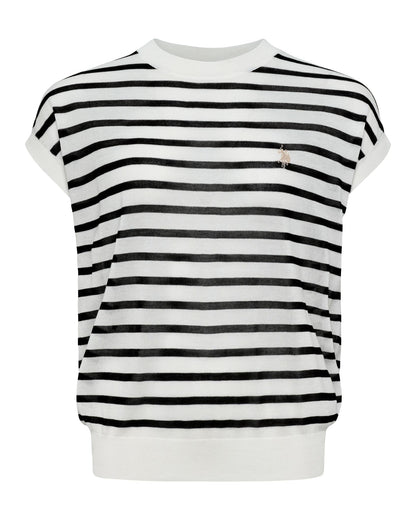 USPA Women's Fiona Stripe Sweater Tee Ivory