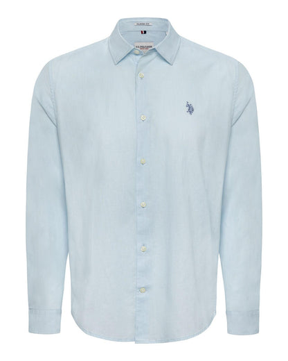 USPA Men's Linen Blend LS Shirt Ice Water