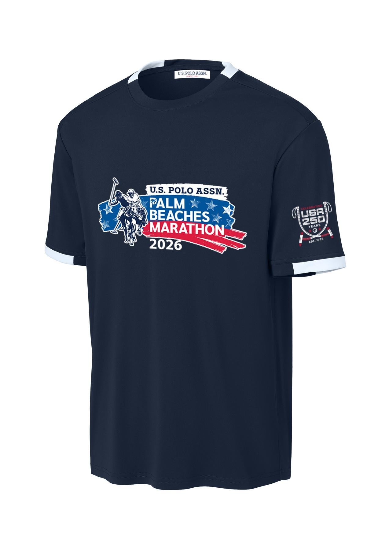 USPA x 2026 Palm Beaches Marathon Unisex SS Crew Navy