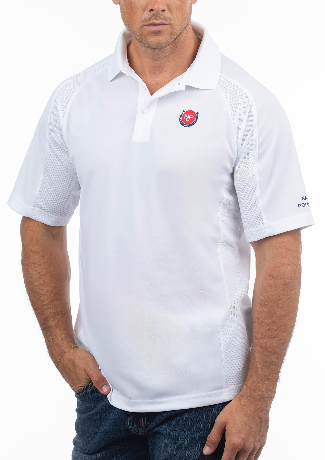 NPC Men's Ventilated Polo White
